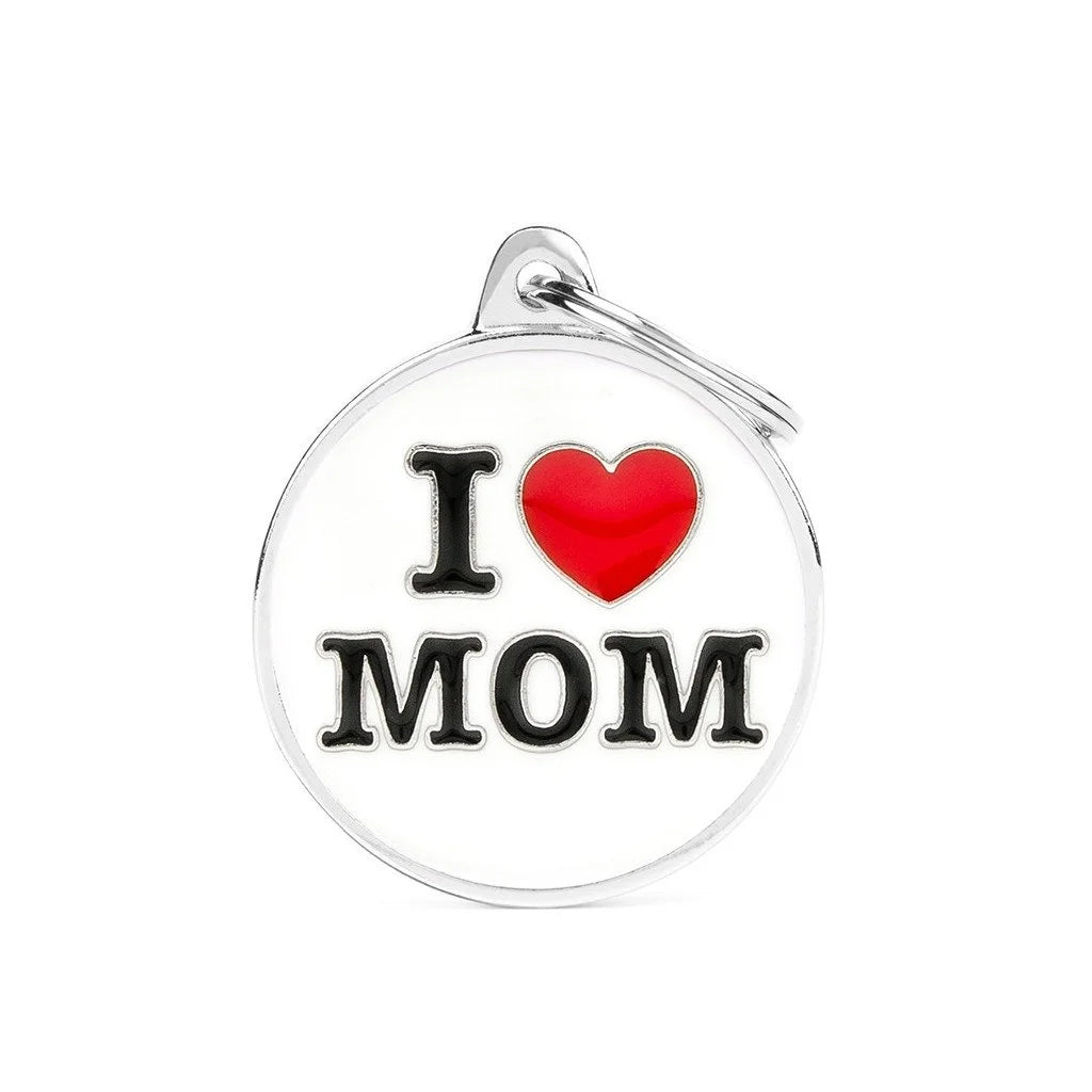 MyFamily Charms Big I Love Mom ID Tag