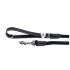 MyFamily El Paso Black Genuine Leather & Rope Dog Leash