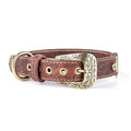 MyFamily El Paso Brown Genuine Leather Dog Collar