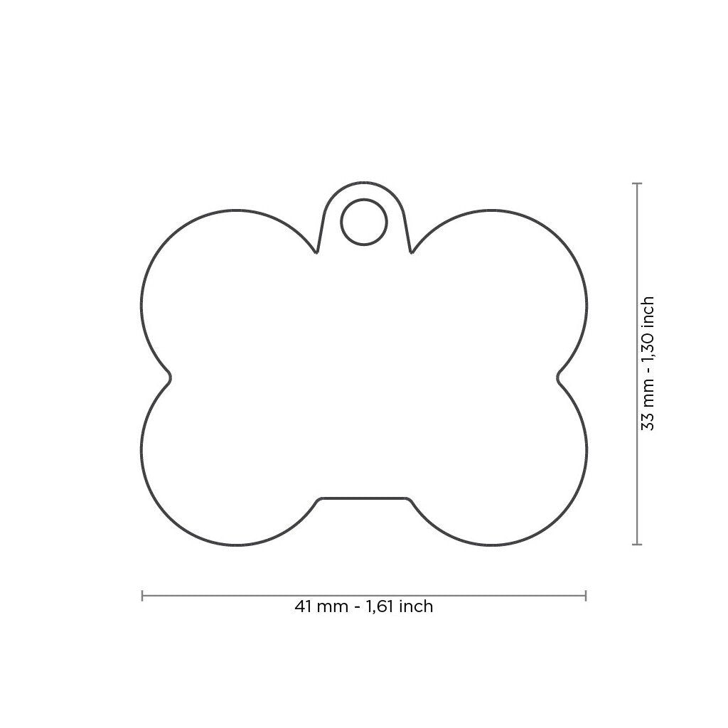 MyFamily Hushtag Big Black Aluminum Bone ID Tag with Green Rubber