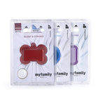MyFamily Hushtag Big Black Aluminum Bone ID Tag with Rubber