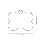 MyFamily Hushtag Big Black Aluminum Bone ID Tag with Rubber
