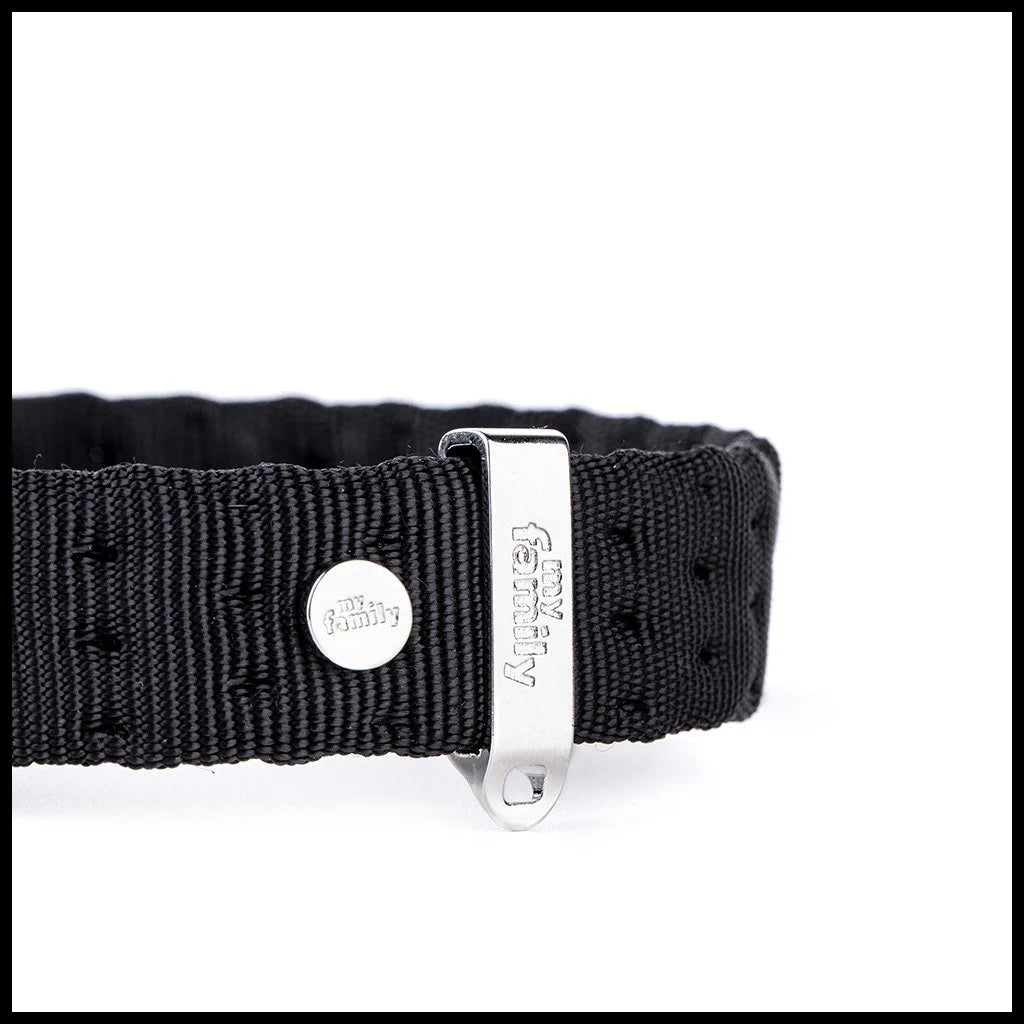 MyFamily Milano Black Italian Nylon Dog Collar