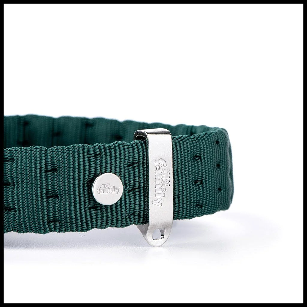 MyFamily Milano Green Italian Nylon Dog Collar