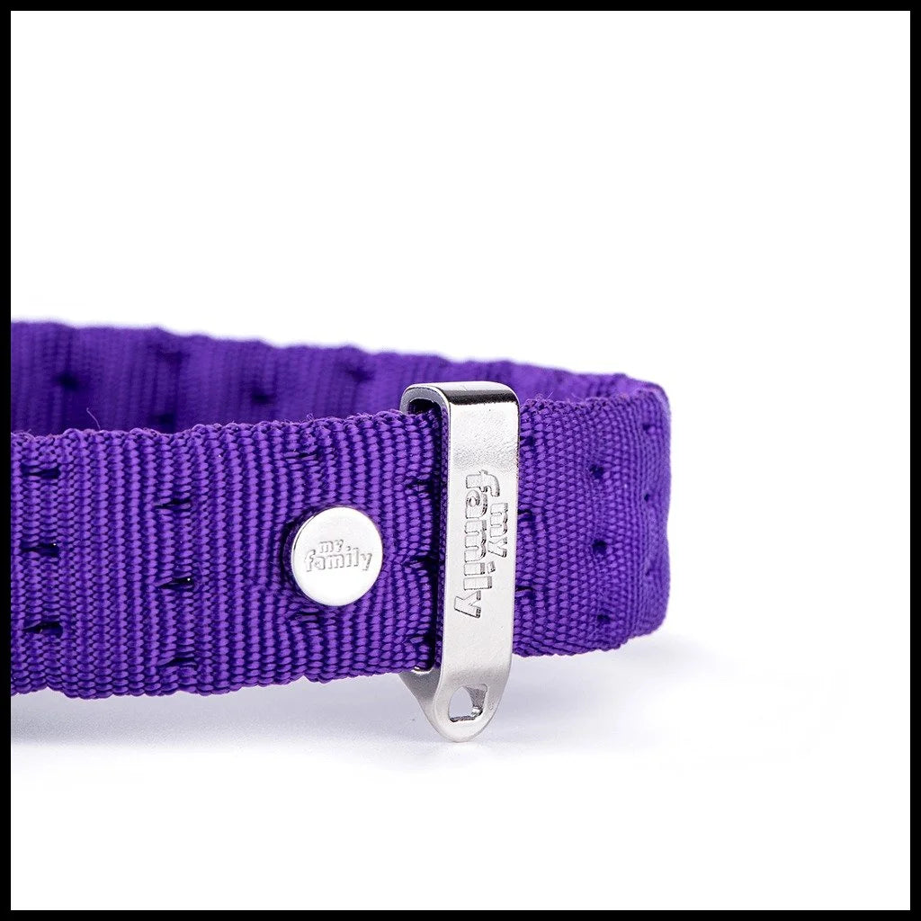 MyFamily Milano Purple Italian Nylon Dog Collar