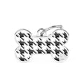 MyFamily Style Pied de Poule Houndstooth XL Black Bone ID Tag