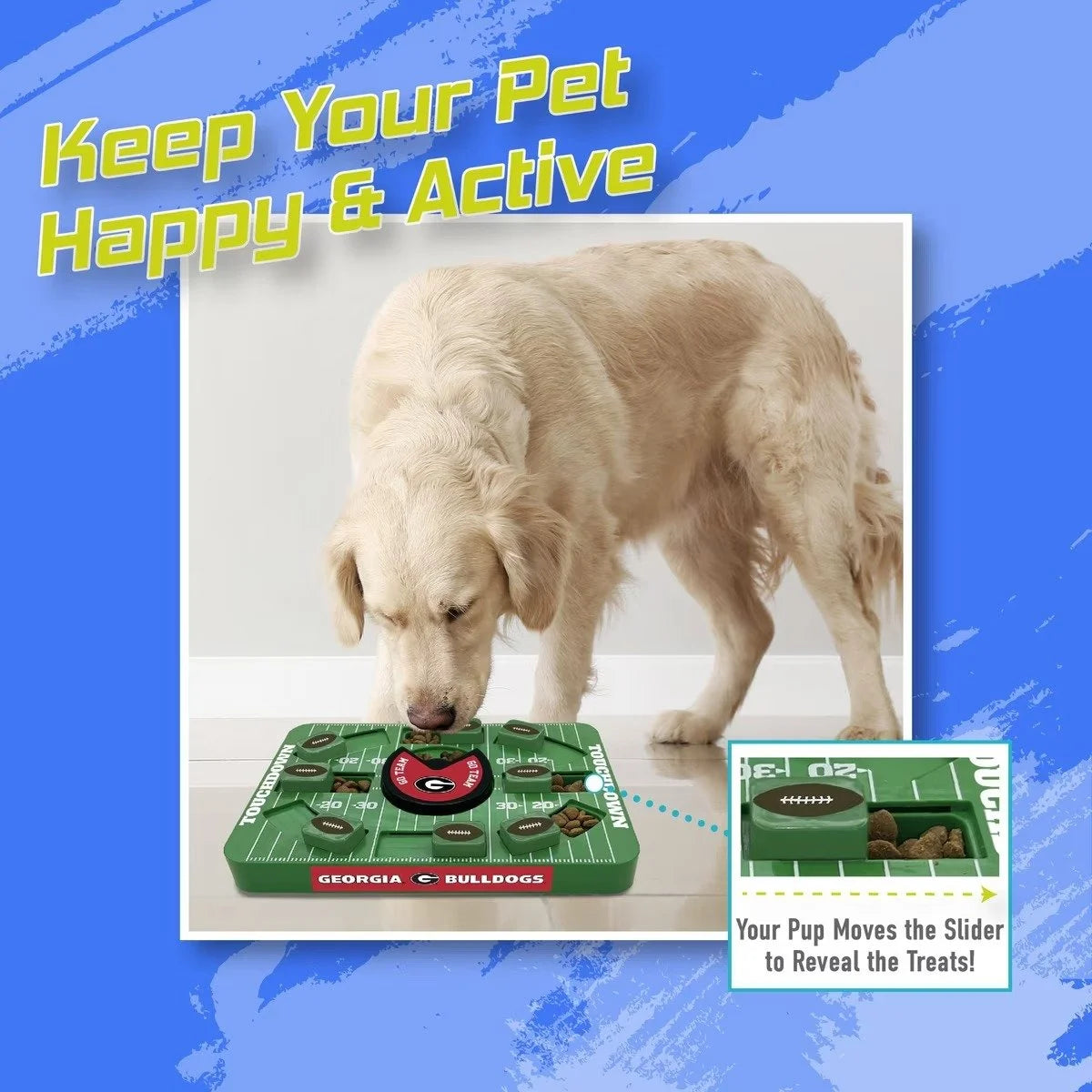 Pets First Georgia Bulldogs Treat Dispensing Dog Puzzle Toy