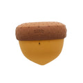 BARK Super Chewer Acornucopia acorn-shaped dog toy with a mustard-yellow body and textured brown cap.
